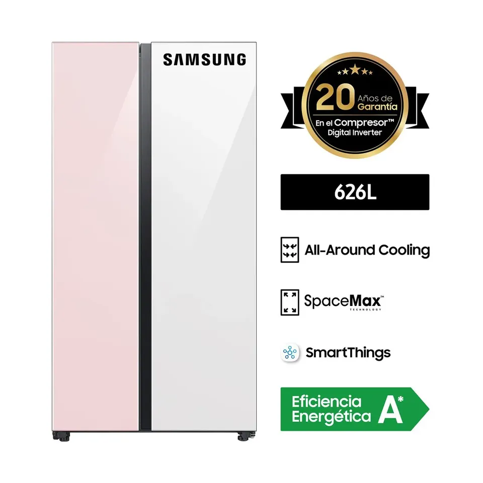 Refrigeradora Samsung Side by Side Bespoke RS60CB70NA7PPE 626L